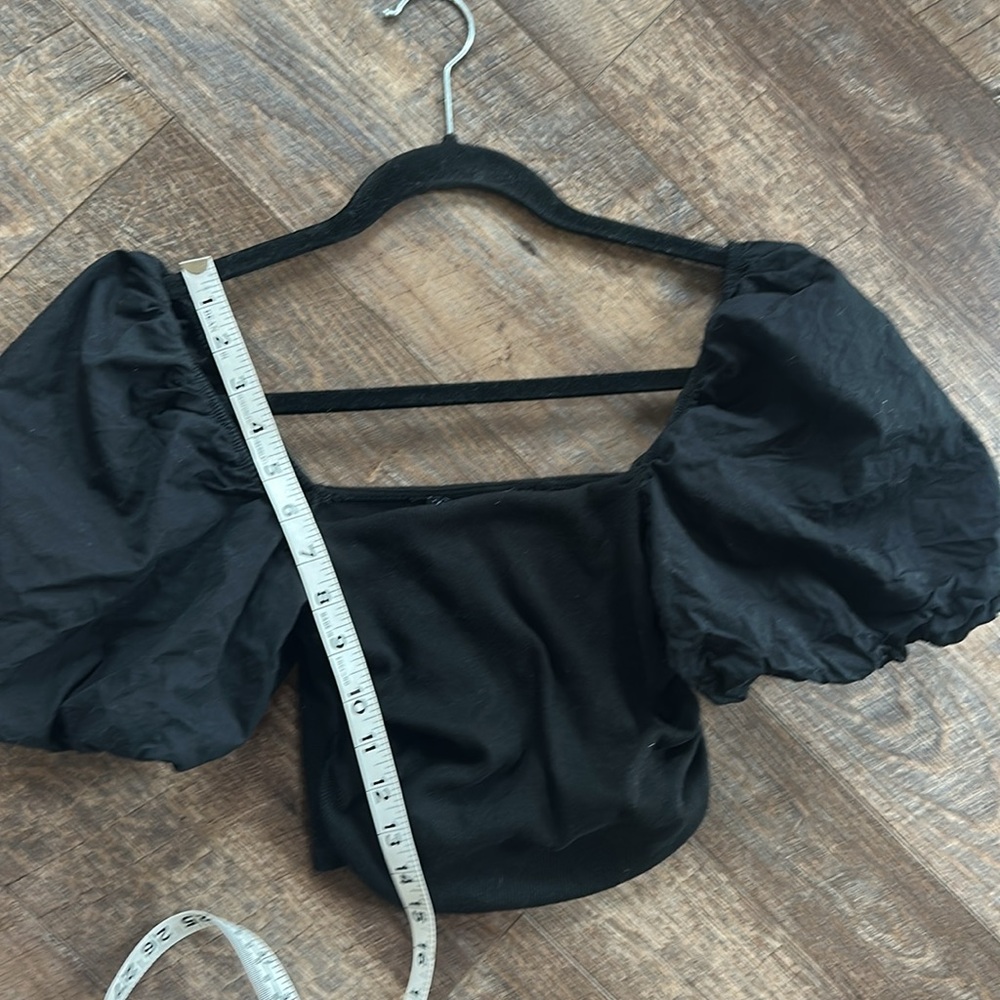 Zara Puff Sleeve Black crop top - Picture 11 of 11